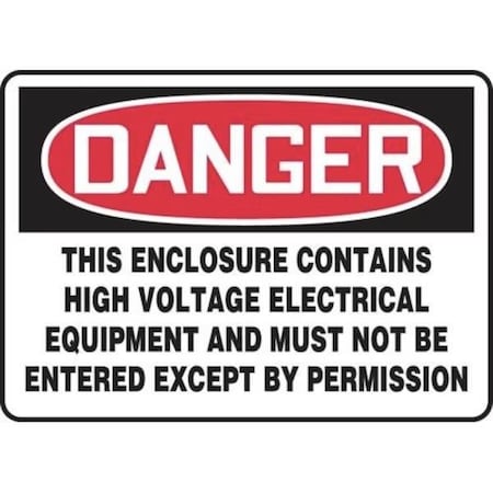 Accuform Safety Sign, DANGER ELECTRICAL HAZARD, 10 X 14, Vinyl MELC018VS